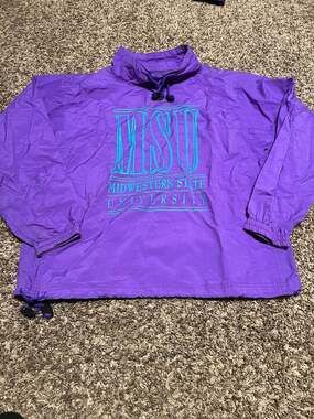 Vintage 90s Gear For Sports Midwestern State University Purple Nylon Windbreaker